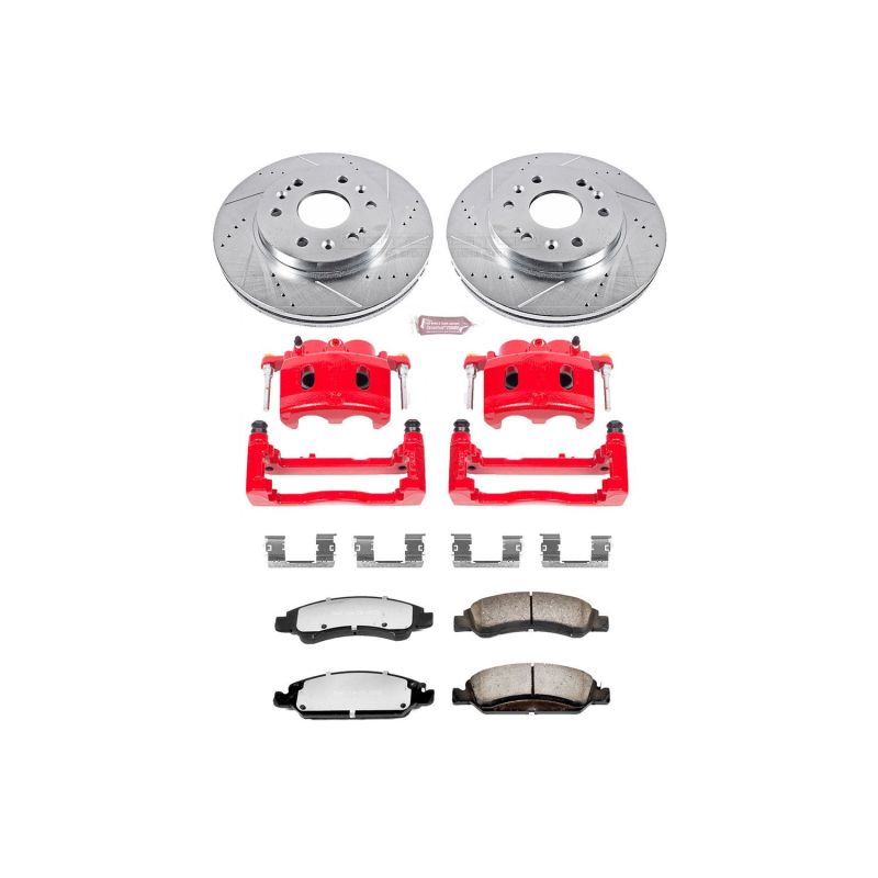 Power Stop 08-19 Cadillac Escalade Front Z36 Truck & Tow Brake Kit w/Calipers - eliteracefab.com