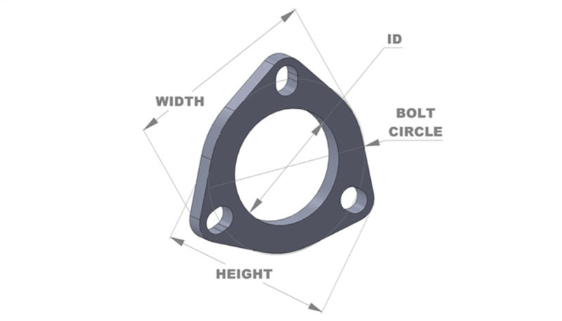 Vibrant 3-Bolt T304 SS Exhaust Flange (2.5in I.D.) - eliteracefab.com