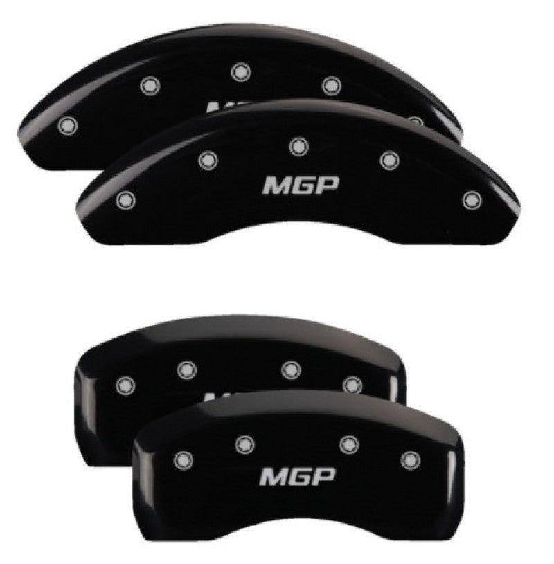 MGP 4 Caliper Covers Engraved Front & Rear MGP Black Finish Silver Characters 2017 Kia Optima MGP