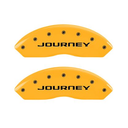 MGP 4 Caliper Covers Engraved Front & Rear With out stripes/Journey Yellow finish black ch MGP