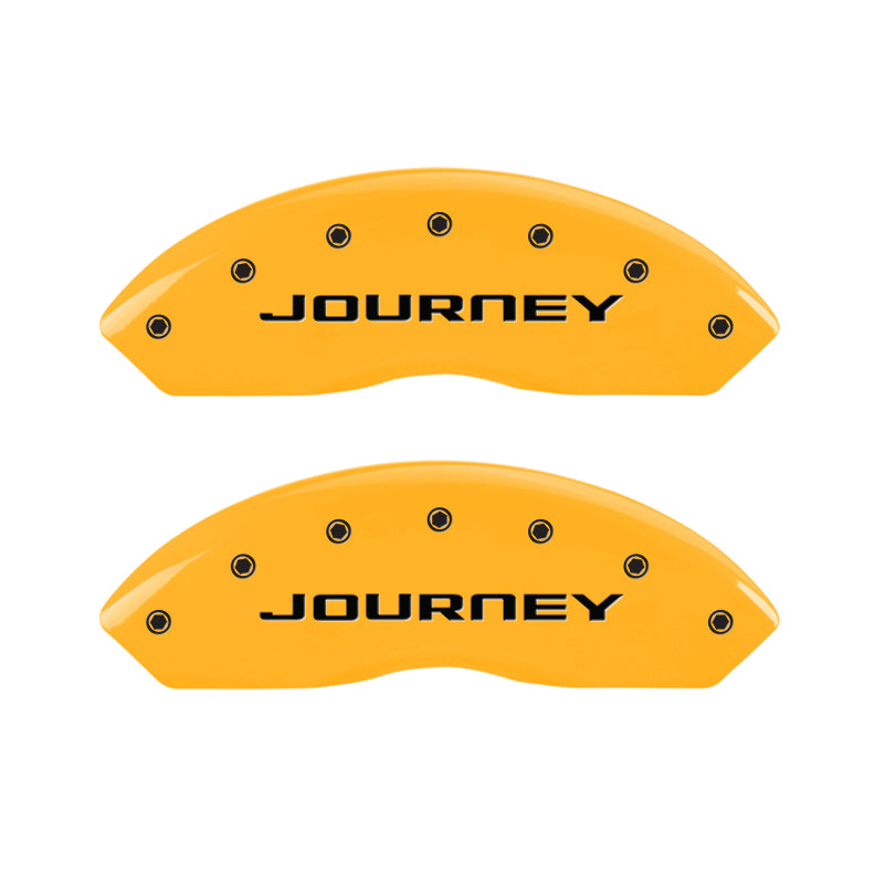 MGP 4 Caliper Covers Engraved Front & Rear With out stripes/Journey Yellow finish black ch MGP