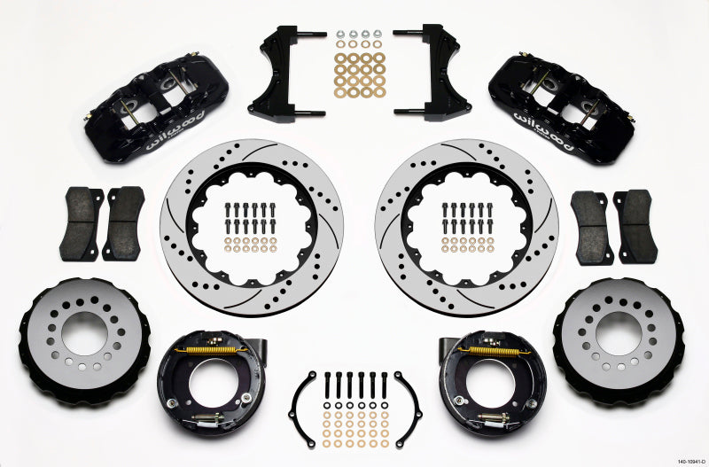 Wilwood AERO4 Rear P-Brake Kit 14.00in Drilled Chevy C-10 2.42 Offset 5-lug Wilwood