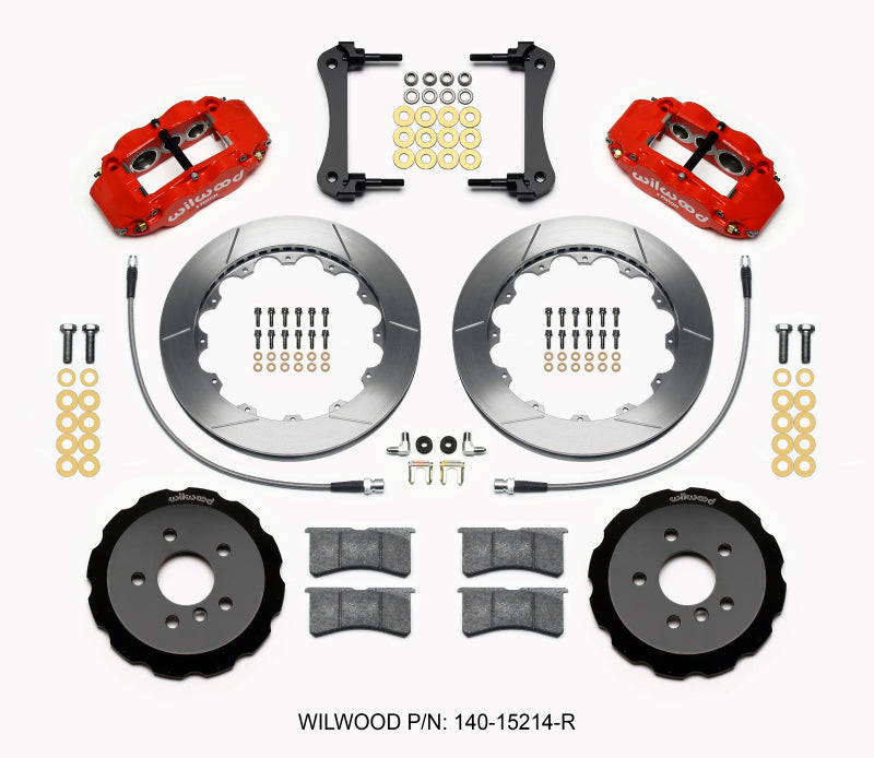 Wilwood Narrow Superlite 6R Front Hat Kit 12.88in Red 2014-2015 Mini Cooper w/Lines - eliteracefab.com