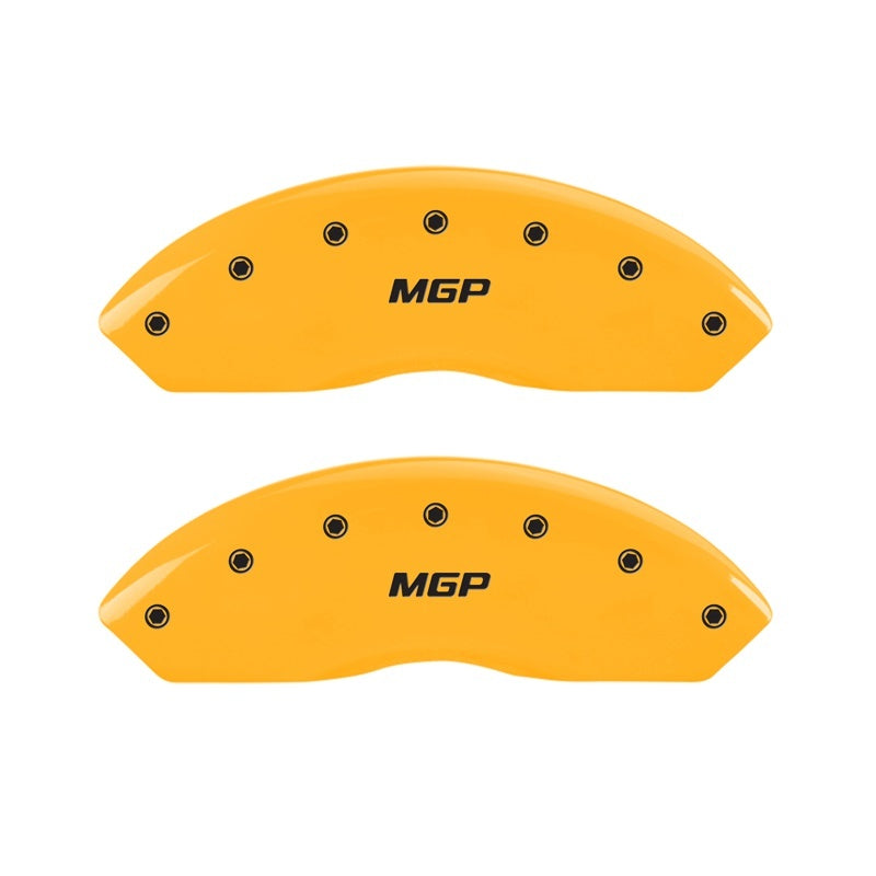 MGP Front set 2 Caliper Covers Engraved Front MGP Yellow finish black ch MGP