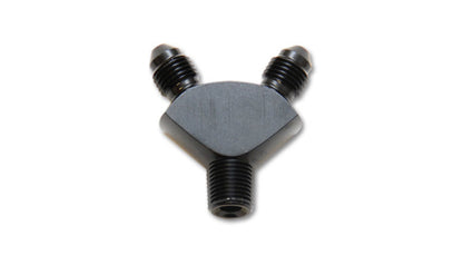 Vibrant -3AN x -3AN x 1/8in NPT Y-Adapter Fitting - Aluminum - eliteracefab.com