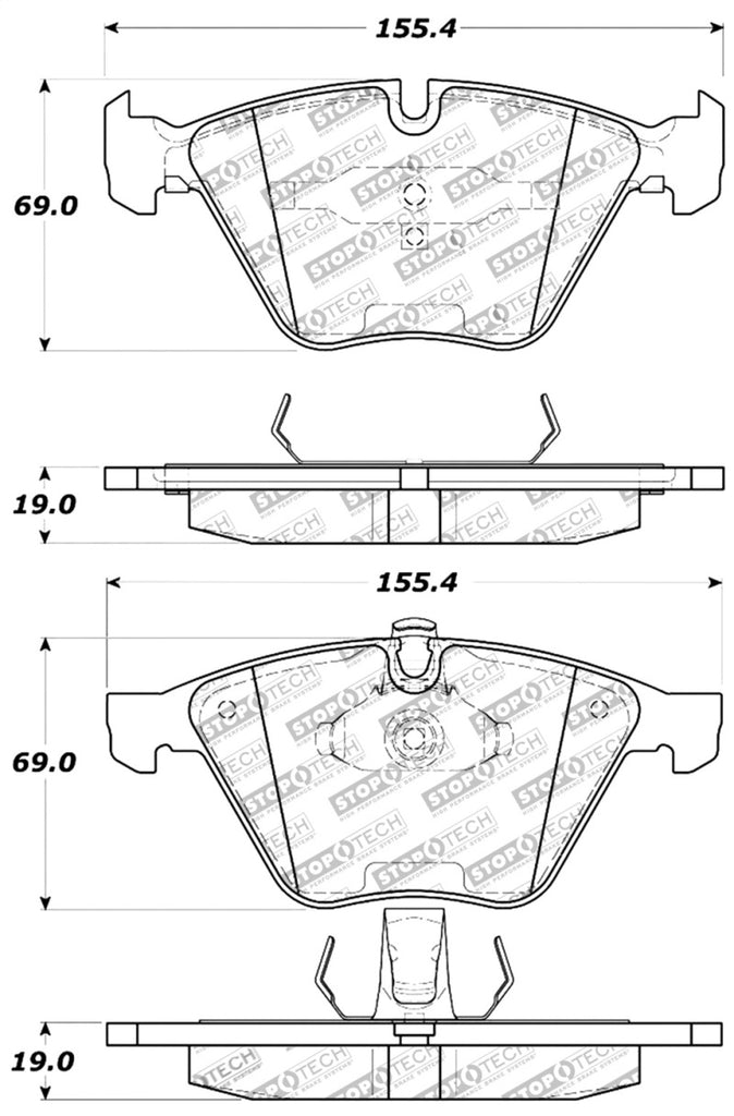 StopTech Performance 11-12 BMW Z4 (E86) / 07-11 335 Series (E90/92/93/F30) Front Brake Pads - eliteracefab.com