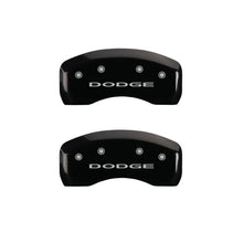 Load image into Gallery viewer, MGP 4 Caliper Covers Engraved Front &amp; Rear With out stripes/Dodge Black finish silver ch MGP