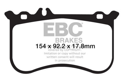 EBC 10-11 Mercedes-Benz CL550 5.5 AMG Sport Pkg Redstuff Front Brake Pads - eliteracefab.com
