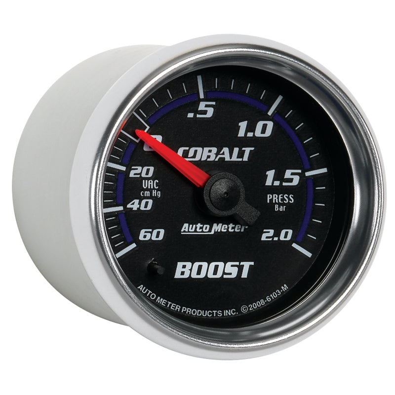 Autometer Cobalt 52mm 2 BAR Mechanical Boost Gauge 6103-M