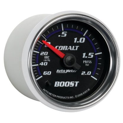 Autometer Cobalt 52mm 2 BAR Mechanical Boost Gauge 6103-M