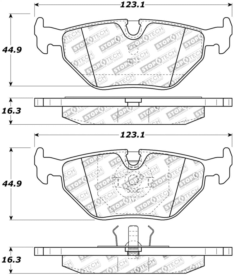 StopTech Street Touring 87-99 BMW M3 / 89-93 M5 Rear Street Street Touring Brake Pads - eliteracefab.com