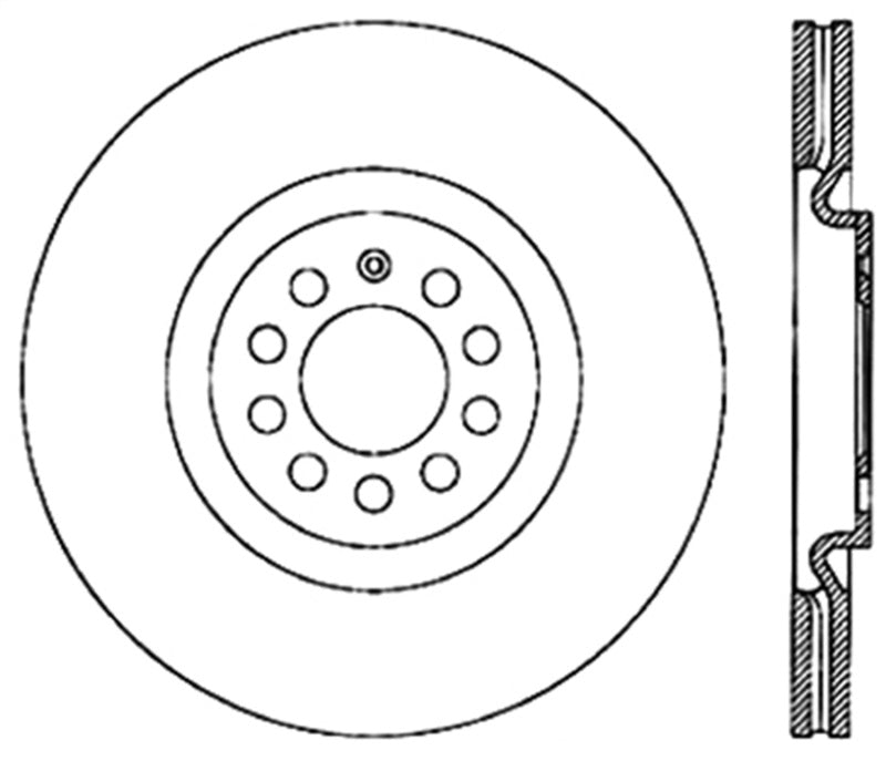 StopTech 00-06 Audi TT Quattro / 03/04-12/04 VW Jetta Right Front Drilled CRYO-STOP Rotor Stoptech