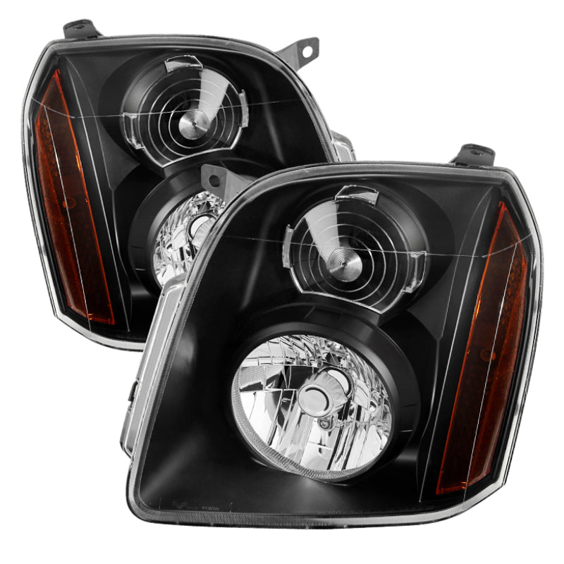 Xtune GMC Yukon/Yukon Xl 07-14 Crystal Headlights Black HD-JH-GMCY07-AM-BK - eliteracefab.com