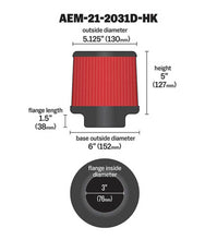 Load image into Gallery viewer, AEM Dryflow 3in. X 5in. Round Tapered Air Filter - eliteracefab.com