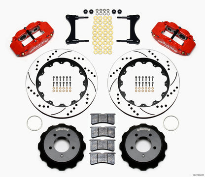 Wilwood Narrow Superlite 6R Front Hat Kit 14.00in Drill Red 93-96 Mazda RX7 Wilwood