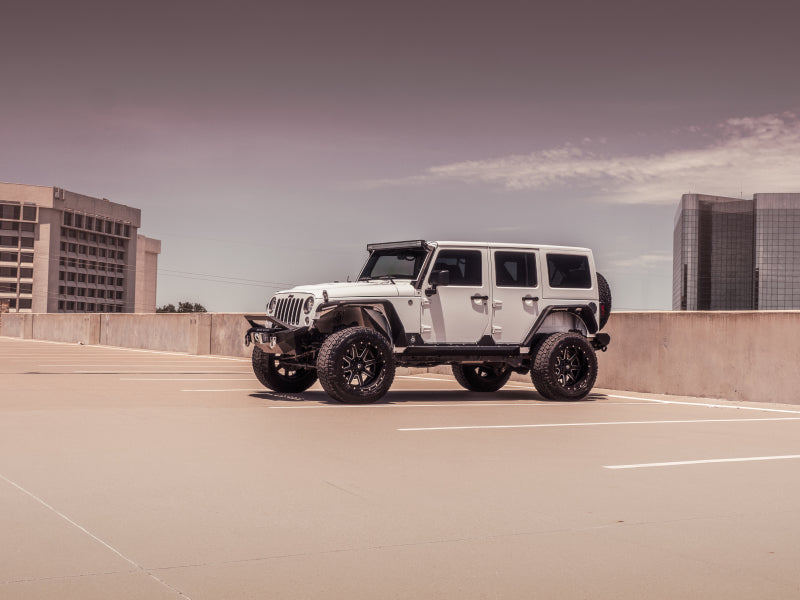 Road Armor 07-18 Jeep Wrangler JK Stealth Front Fender Flare Body Armor w/LED DRL - Tex Blk - eliteracefab.com