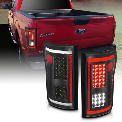 ANZO 311285 USA Ford F-150 Led Taillights Black; 2015-2017 - eliteracefab.com