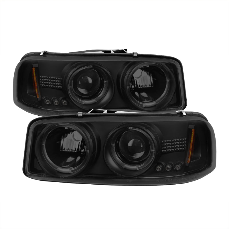 Spyder GMC Sierra 1500/2500 99-06 Projector Headlights LED Halo LED Blk Smke PRO-YD-CDE00-HL-BSM - eliteracefab.com