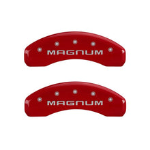 Load image into Gallery viewer, MGP 4 Caliper Covers Engraved Front &amp; Rear Magnum Red finish silver ch MGP