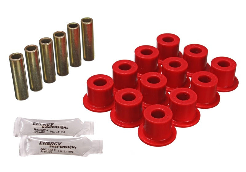 Energy Suspension 72-81 Scout II Red Front & Rear Leaf Spring Bushing Set - eliteracefab.com