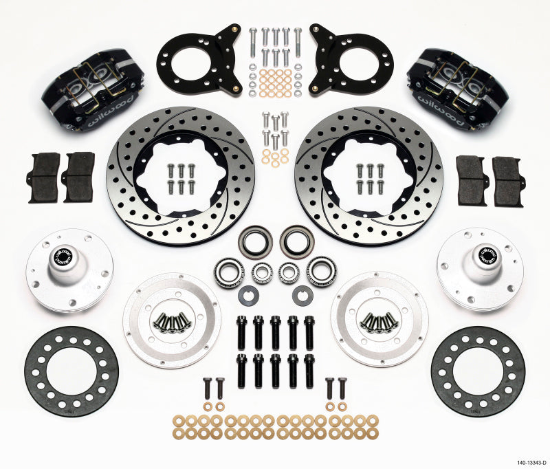 Wilwood Dynapro Dust-Boot Front Kit 11.00in Drilled 1965-1969 Mustang Disc & Drum Spindle Wilwood