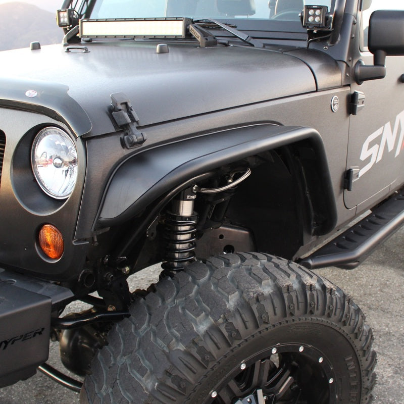 Westin/Snyper 07-17 Jeep Wrangler Tube Fenders - Front - Textured Black - eliteracefab.com