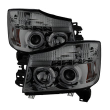 Load image into Gallery viewer, Spyder Nissan Titan 04-14/Armada 04-07 Projector Headlights LED Halo LED Smke PRO-YD-NTI04-HL-SM - eliteracefab.com