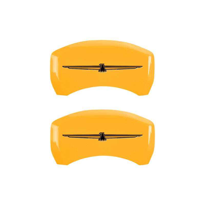 MGP 4 Caliper Covers Eng Fr No Bolts/TBird Rr No Bolts/TBird Yel Finish Blk Char 05 Ford Thunderbird MGP