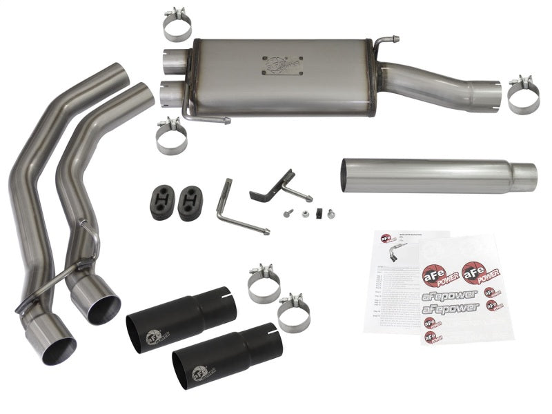 aFe Rebel Exhausts Cat-Back SS Ford F-150 04-08 V8 4.6/5.4L w/ Black Tips - eliteracefab.com