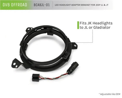 DV8 Offroad 18+ Jeep JL/Gladiator TJ / 7in Headlights Adapter Kit - eliteracefab.com