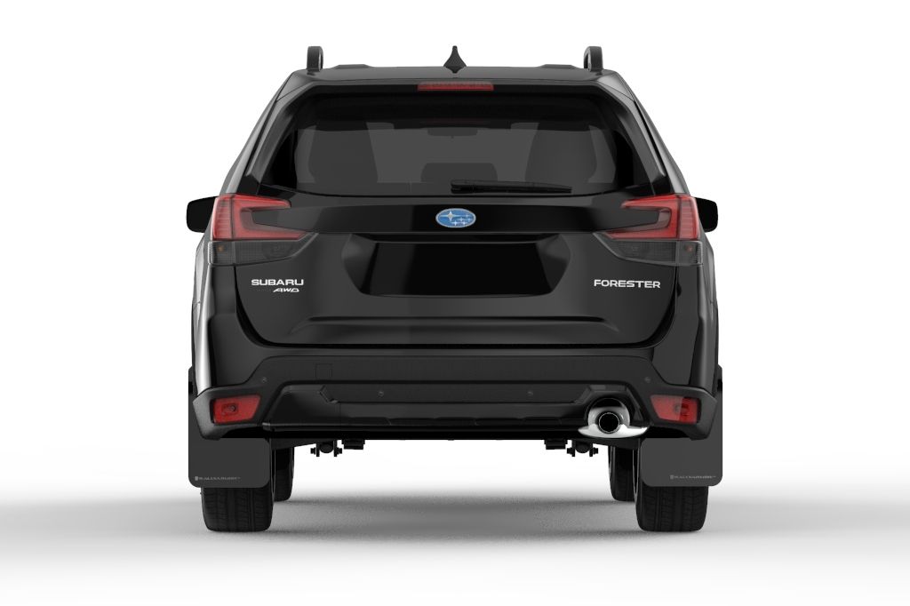 Rally Armor UR Mudflaps Black Urethane White Logo 2019-2021 Forester - eliteracefab.com