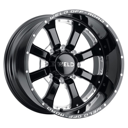 Weld W125 20X10 Granada Eight 8X170 ET-18 BS4.75 Gloss Black MIL 125.1 Weld