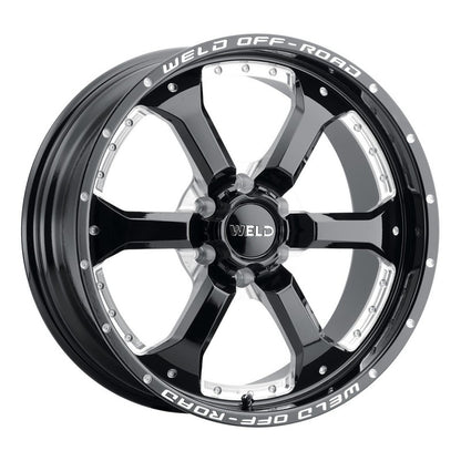 Weld W125 20X10 Granada Six 6X139.7 ET-18 BS4.75 Gloss Black MIL 106.1 - eliteracefab.com
