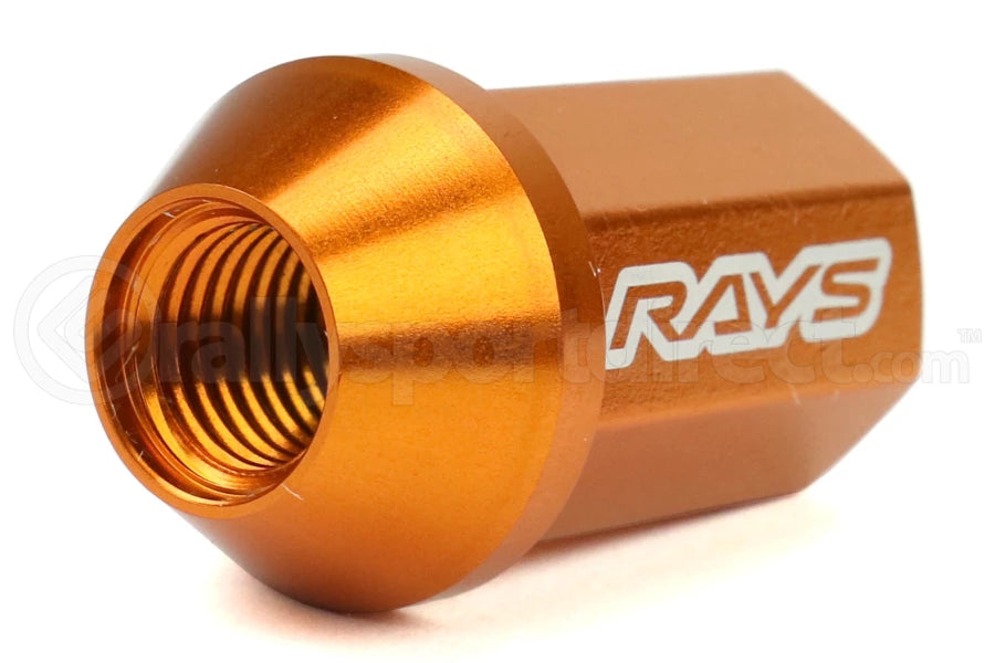 Rays L42 Dura-Nuts Straight Type Lug & Wheel Lock Set - Orange / 12x1.50