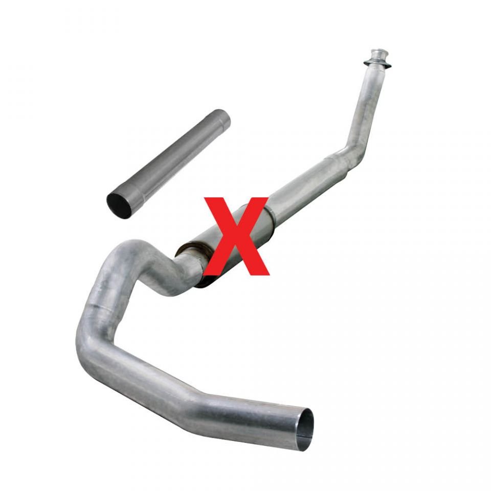 DIAMOND EYE 5" ALUMINIZED TURBO BACK SINGLE OUTLET EXHAUST 98.5-02 5.9L DODGE CUMMINS K5216A - Straight Pipe - eliteracefab.com