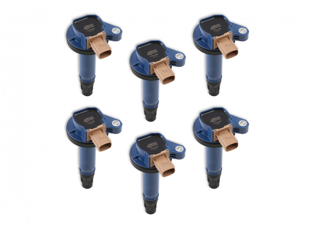 ACCEL Ignition Coil - SuperCoil - 2010-2016 Ford EcoBoost 3.5L V6 - Blue - 6-Pack (3-Pin) - eliteracefab.com