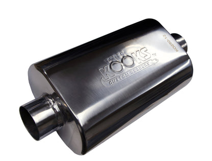 Kooks Headers KO250-12 2-1/2 inch Oval Center Inlet Center Outlet Polished Stainless Steel Muffler