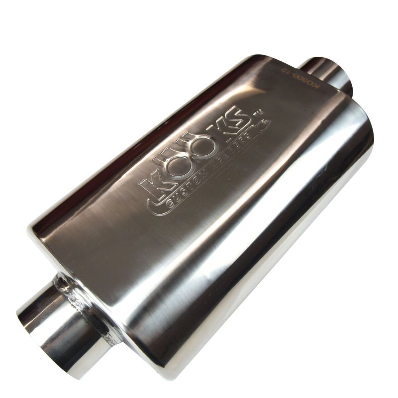 Kooks Headers KO300-12 3 inch Oval Center Inlet Center Outlet Polished Stainless Steel Muffler
