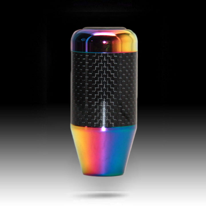 NRG Universal Fatboy Style Shift Knob w/Neochrome & Real Carbon - eliteracefab.com