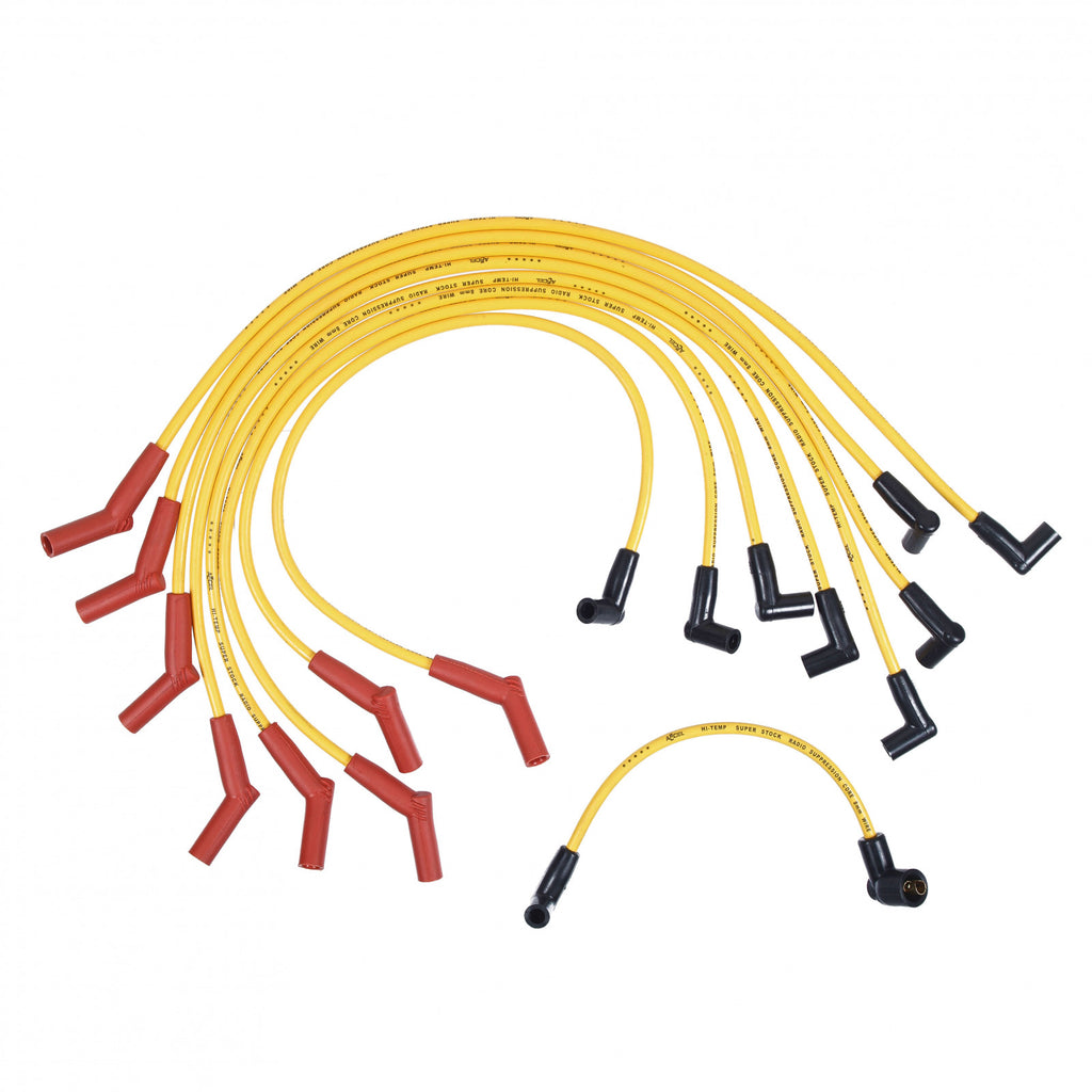 ACCEL Spark Plug Wire Set - Super Stock Graphite Core 8mm - Ford / Mercury V8 - Yellow - eliteracefab.com