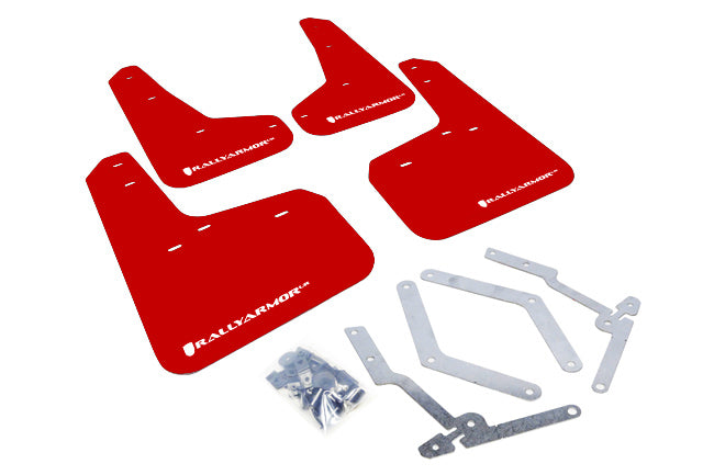 Rally Armor 19+ Corolla Hatchback Only UR Red Mud Flap w/ White Logo - eliteracefab.com