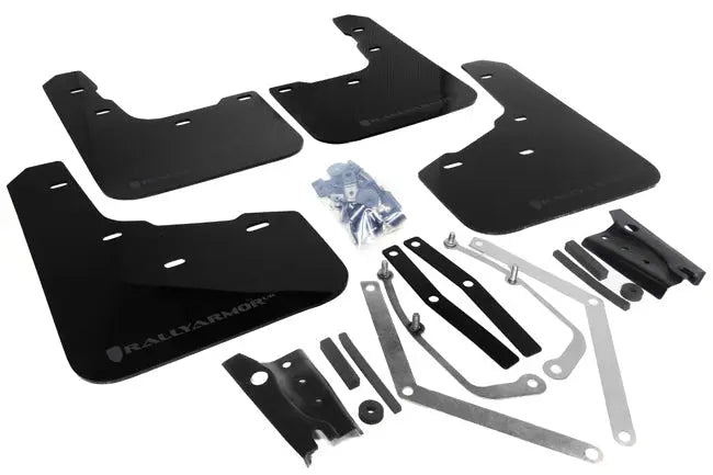 Rally Armor UR Mudflaps Black Urethane Orange Logo - eliteracefab.com