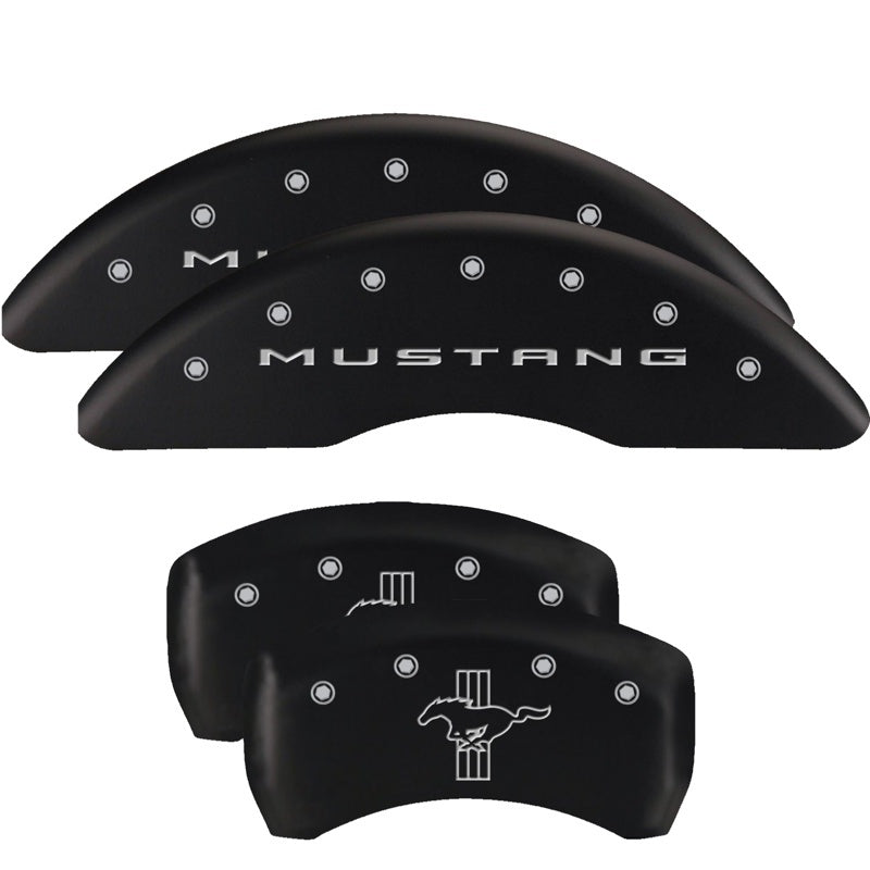 MGP Black Brake Caliper Covers for 2015-2023 Ford Mustang EcoBoost & V6 - 10202SMB2BK