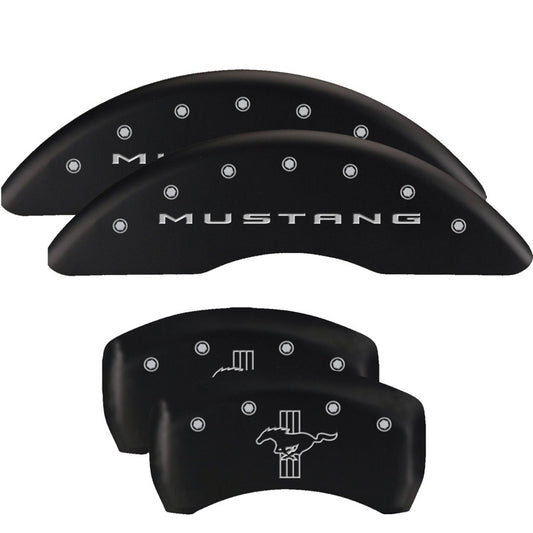 MGP Black Brake Caliper Covers for 2015-2023 Ford Mustang EcoBoost & V6 - 10202SMB2BK