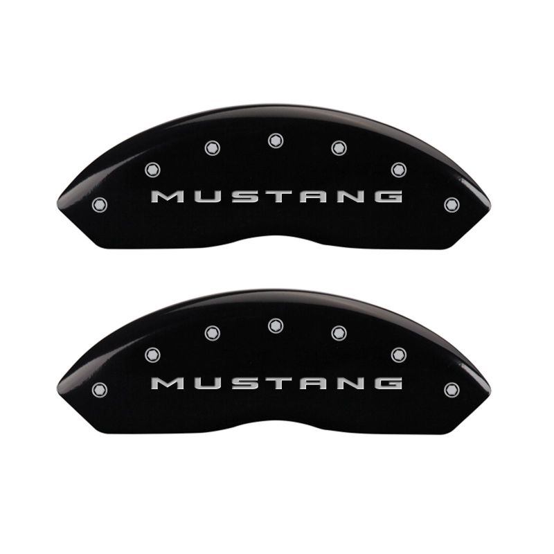 MGP Black Brake Caliper Covers for 2015-2023 Ford Mustang EcoBoost & V6 - 10202SMB2BK