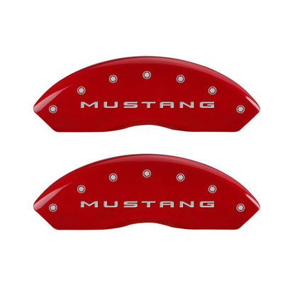 MGP Red Brake Caliper Covers for 2015-2023 Ford Mustang - 10202SMB2RD