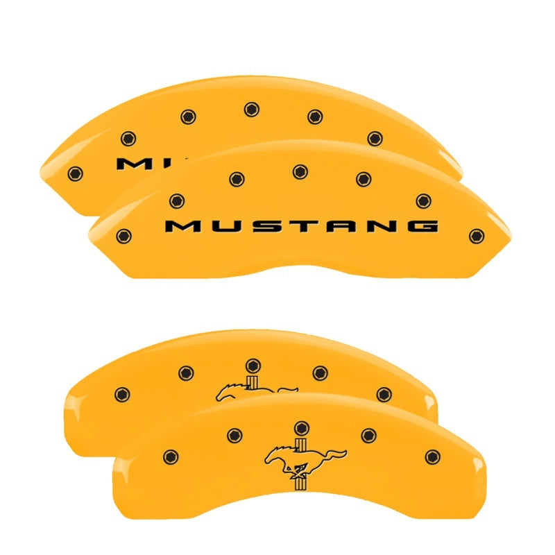 MGP Yellow Brake Caliper Covers for 2015-2023 Ford Mustang EcoBoost & V6 - 10202SMB2YL
