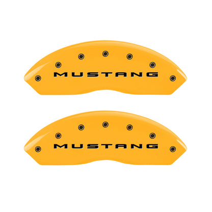 MGP Yellow Brake Caliper Covers for 2015-2023 Ford Mustang EcoBoost & V6 - 10202SMB2YL