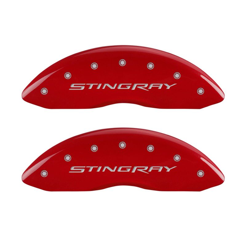 MGP Red Brake Caliper Covers for 2014-2019 Chevrolet Corvette Stingray - 13009SSTYRD