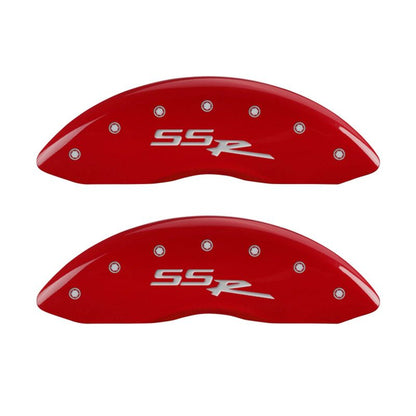 MGP Red Brake Caliper Covers for 2002-2005 Chevrolet SSR & Trailblazer - 14031SSSRRD